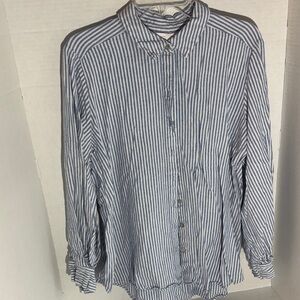 LC Lauren Conrad Men's Navy Striped Shirt